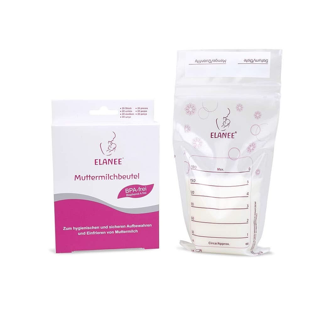 Buste per latte materno ELANEE, dal sapore neutro e presterilizzate Accessori Alimentazione e Allattamento Bebe Naty Shop 20 pezzi (1 confezione) Senza supporto