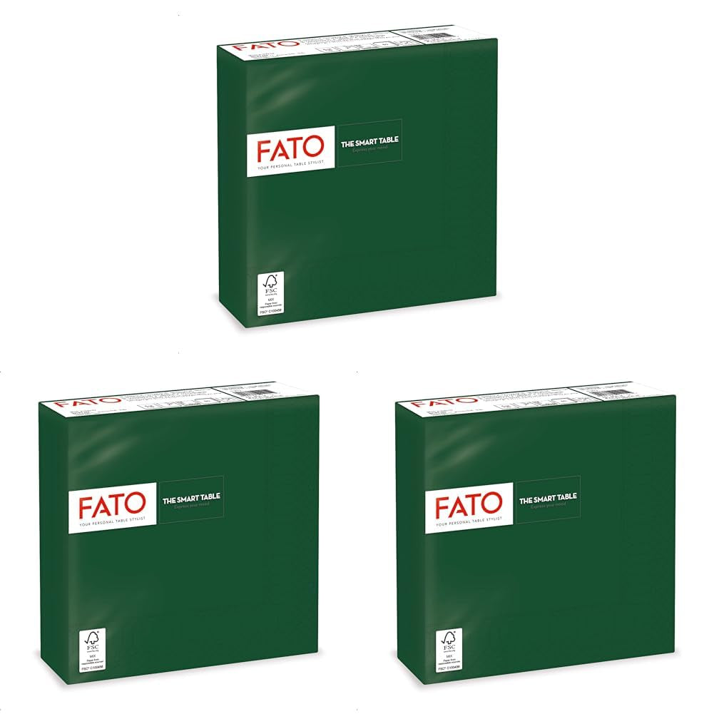 , Tovaglioli di Carta Usa e Getta, Ideali per Pranzi Casual e Buffet, Confezione da 50 Tovaglioli, Misura 33X33, 4 Pieghe, 2 Veli, Verde Foresta, Carta 100% Pura Cellulosa, Certificato Fsc