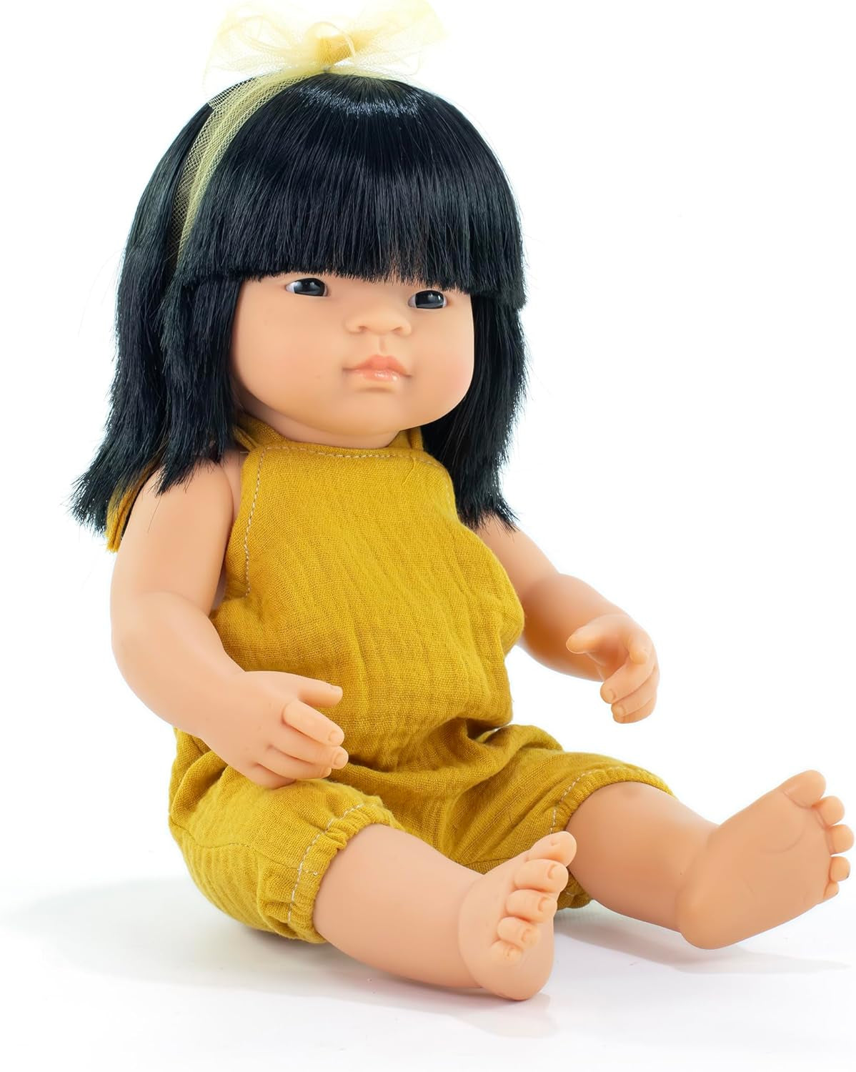 Bambola Miniland, 38 cm, ragazza asiatica. Prodotto in Spagna. Anatomicamente corretto. Collezione Io e il mio amico
