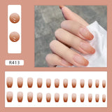 24 pezzi French Press su unghie corte Bara Unghie artificiali Rosa corallo Ombre Unghie adesive Set di unghie ballerina Punte per unghie acriliche Donna Primavera Estate Accessori per unghie