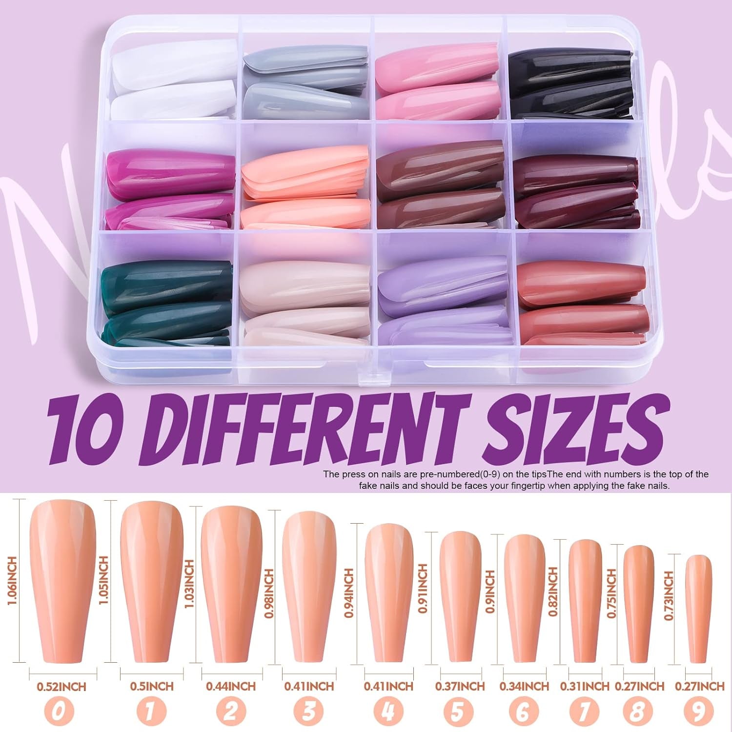FANDAMEI 12 Colori 288 pz Unghie Finte Lisce Ballerina Lunga Bara Unghie Finte Punte Del Chiodo Acrilico Ballerina Lunga Unghie Finte