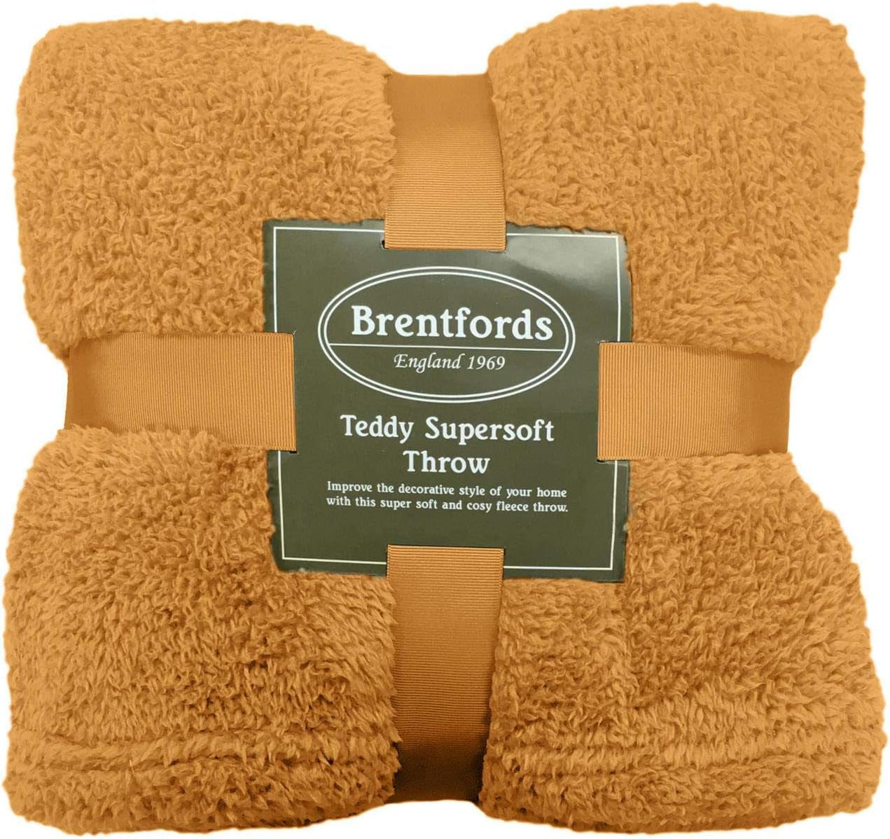 Brentford's Teddy Coperta in Pile Coperta da Letto Grande Peluche Super Morbida e Calda Copriletto per Divano Letto Nero - 150 X 200 Cm Letti e Coperte Besuche den Brentfords-Store Giallo Ocra 125 X 150 Cm