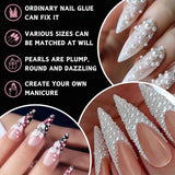 12 Größen Nail Art Perlen, Flache Perlen, Nail Art Accessori, Halbkreis Nagelperlen, Weiße Nail Charms Und Glitzersteine ​​​​Nägel Für Nail Art Design, DIY Basteln, Alltag, Hochzeit (2 Boxes)
