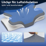 Cuscino in memory foam Cuscino per collo Cuscino ortopedico - Design ergonomico Forma cava Per chi dorme sul fianco, sulla schiena e sullo stomaco Cuscini ortopedici cervicali grigi Naty Shop