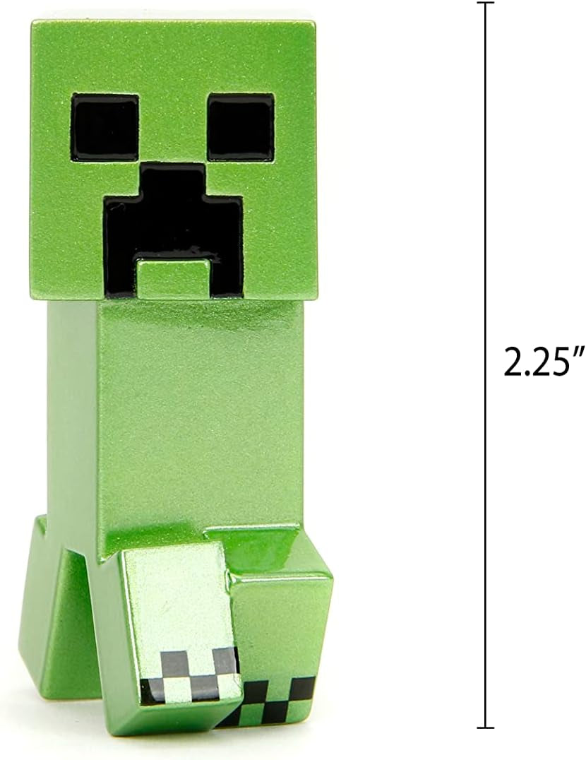 Jada Toys Set di personaggi Minecraft (4 pezzi) in metallo - Personaggi da collezione Minecraft Caves & Cliffs (Steve, Alex, Creeper e Warden) per giocatori e collezionisti 8+ 6 cm ciascuno Action Figure Naty Shop