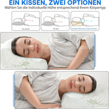 Cuscino ortopedico per supporto collo in memory foam - Cuscino ergonomico, cuscino antirussamento per chi dorme sul fianco, sulla pancia e sulla schiena, cuscino, 60 cm x 40 cm x 12 cm Cuscini ortopedici cervicali Naty Shop