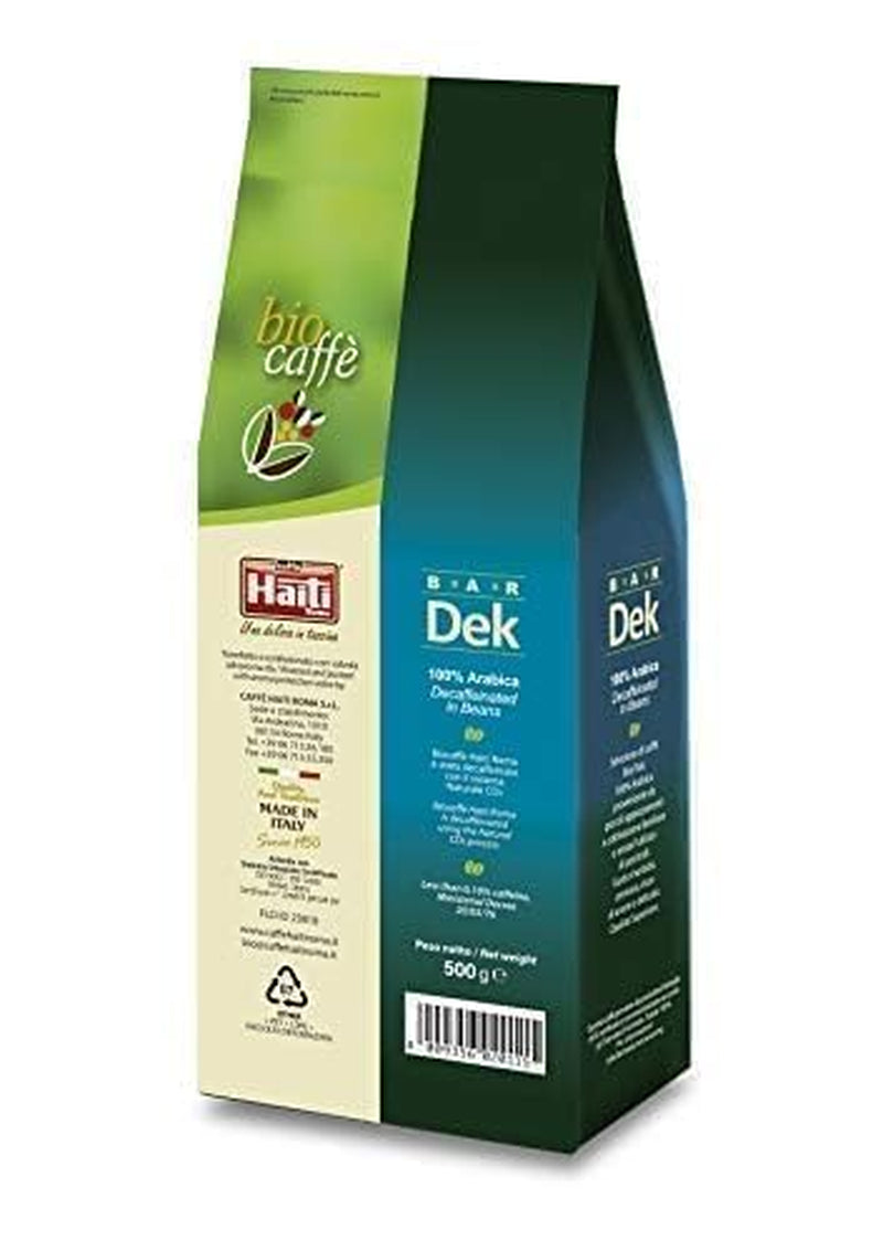 Caffè Haiti Roma caffè decaffeinato biologico in grani, 100% Arabica, certificato Fairtrade, qualità biologica, confezione da 2 x 500g