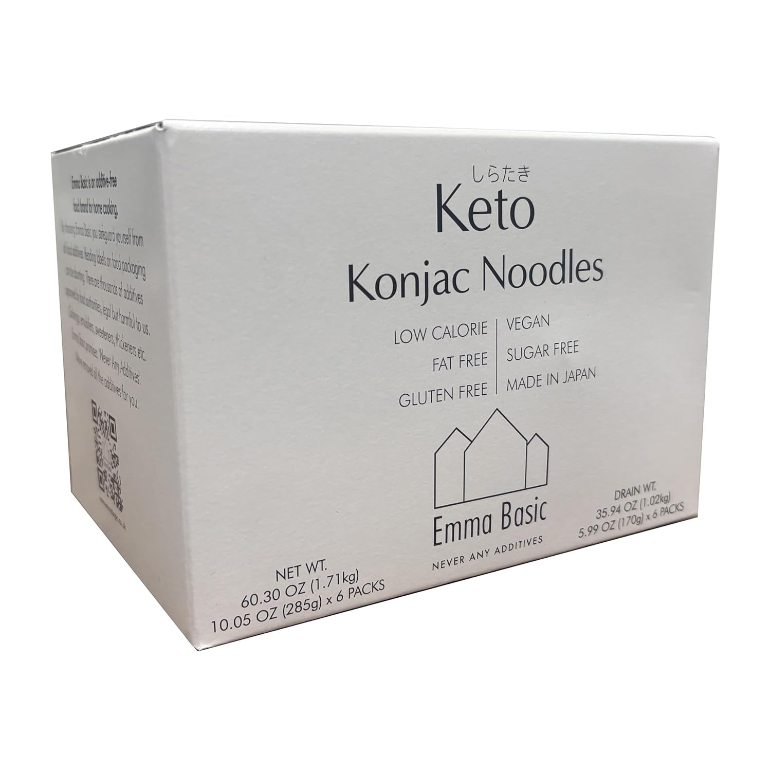 Tagliatelle Shirataki Konjac dal Giappone, 6 x 170 g | Dieta cheto | Zero carboidrati | Senza glutine A basso contenuto di calorie