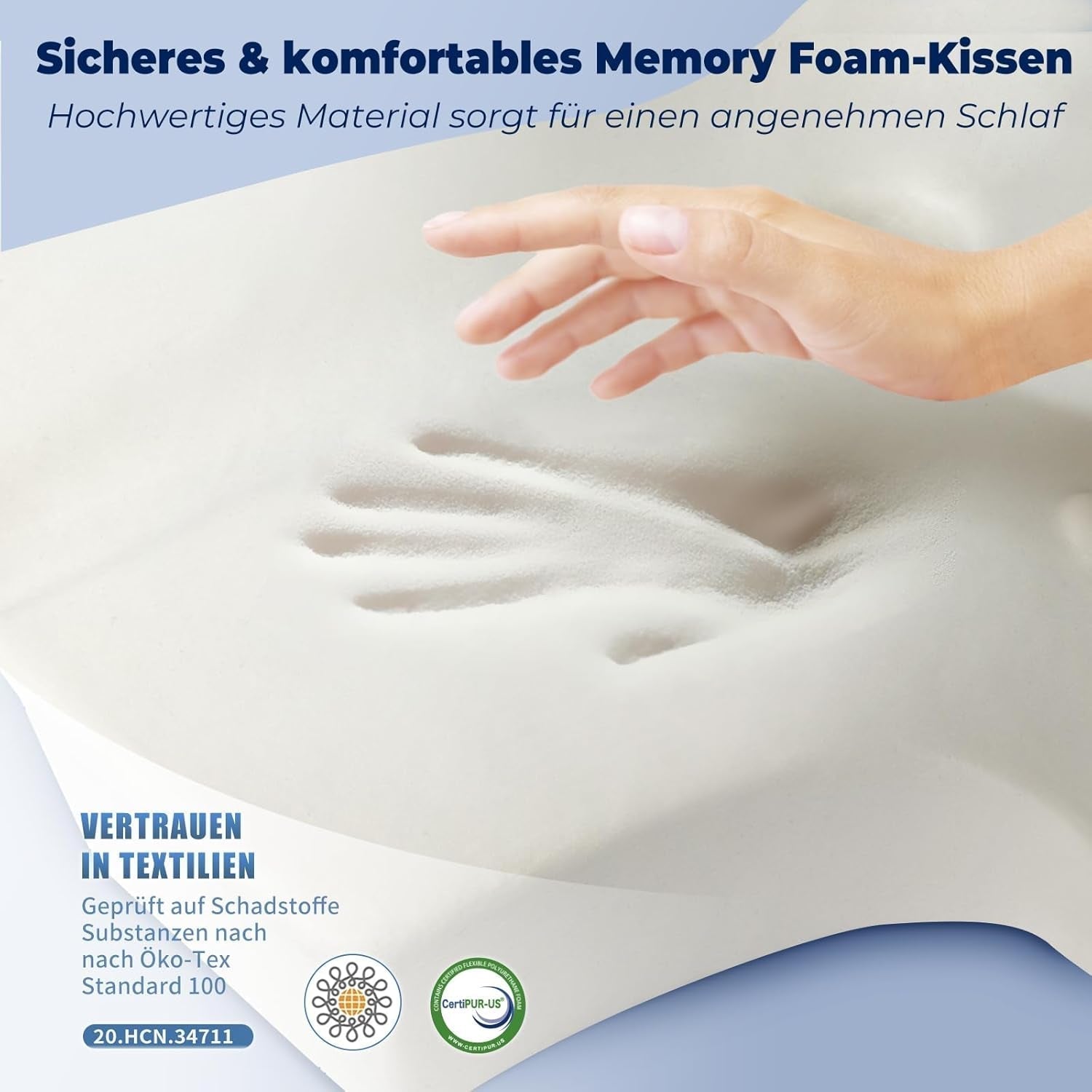 SAHEYER cuscino ortopedico cuscino di supporto per il collo cuscino per la testa, cuscino ergonomico per il collo cuscino per chi dorme sul fianco 60 X 40 X 13/11 cm cuscino in memory foam per chi dorme sul fianco, schiena e stomaco Cuscini ortopedici cervicali Naty Shop