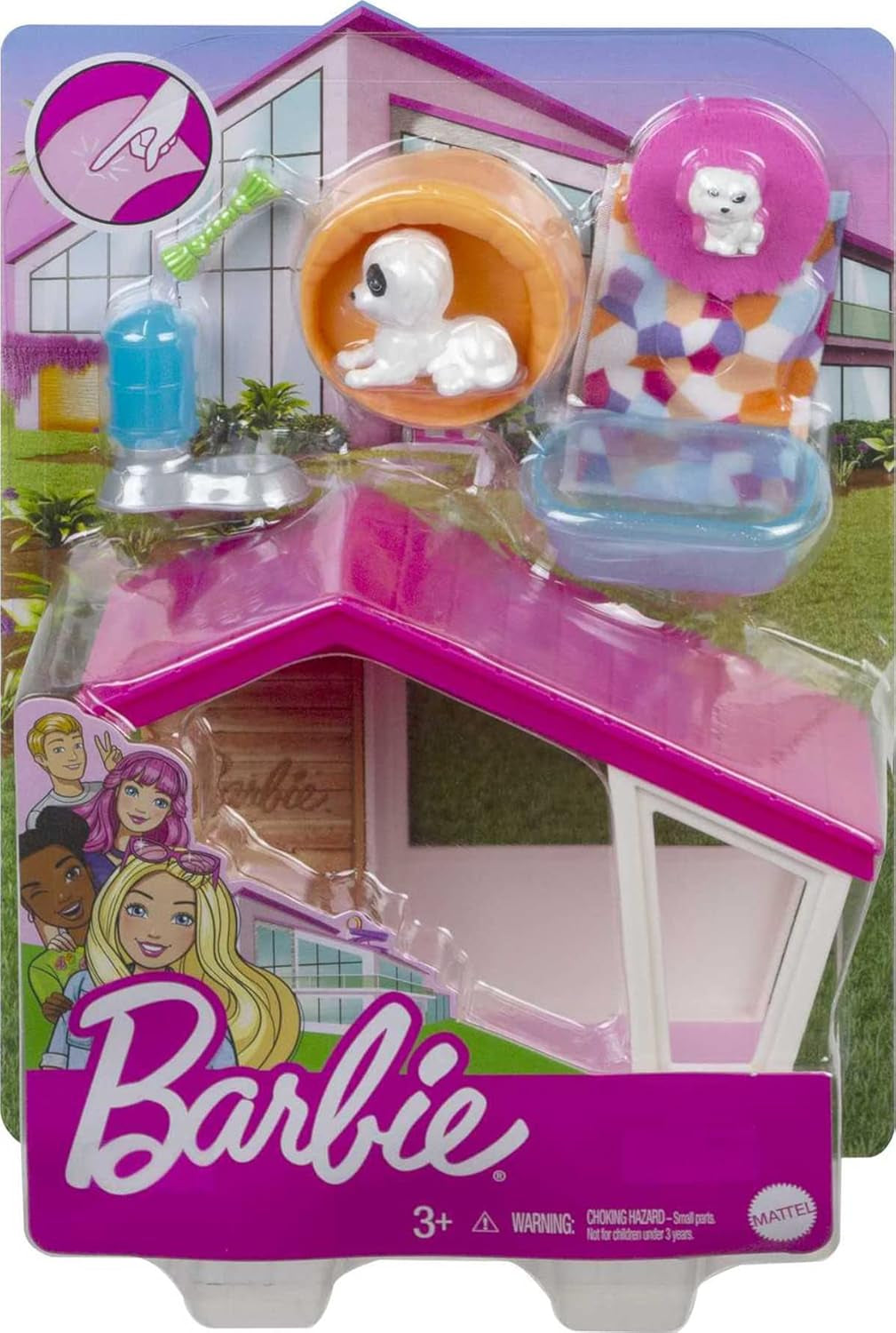 Barbie GRG78 - Mini Playset con 2 cani, cuccia e accessori, regalo per bambini da 3 a 7 anni Naty Shop Dolls