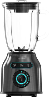 Cecotec Robot da cucina Power Black Titanium 2200MAX Smooth, 2200 W Maximale Leistung, 6 Klingen Aus Edelstahl, Funzione Ice Crush, Funzione Turbo e Smoothie, Funzione Autoclean Kitchen Naty Shop Dunkel Inox 2200 W | 1,75 l
