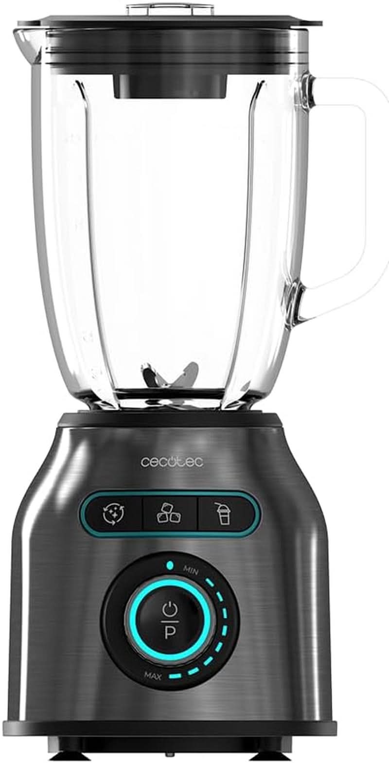 Cecotec Robot da cucina Power Black Titanium 2200MAX Smooth, 2200 W Maximale Leistung, 6 Klingen Aus Edelstahl, Funzione Ice Crush, Funzione Turbo e Smoothie, Funzione Autoclean Kitchen Naty Shop Dunkel Inox 2200 W | 1,75 l