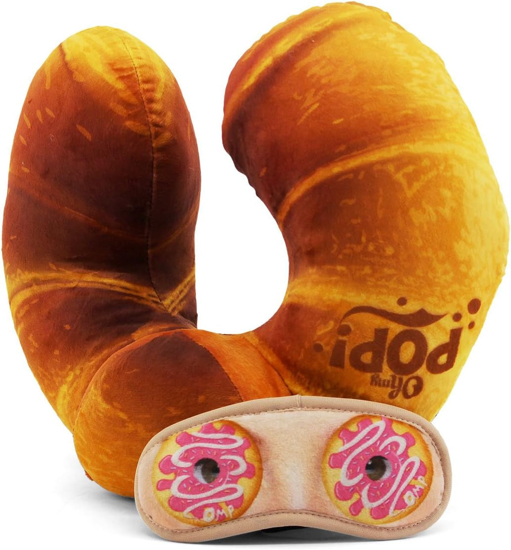 Cuscino per il collo e maschera per dormire, cuscini da viaggio Orange Naty Shop