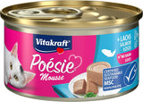 Vitakraft Poésie Mousse, cibo umido per gatti, schiuma aerata, con salmone, senza zuccheri o cereali aggiunti (12 x 85 g)