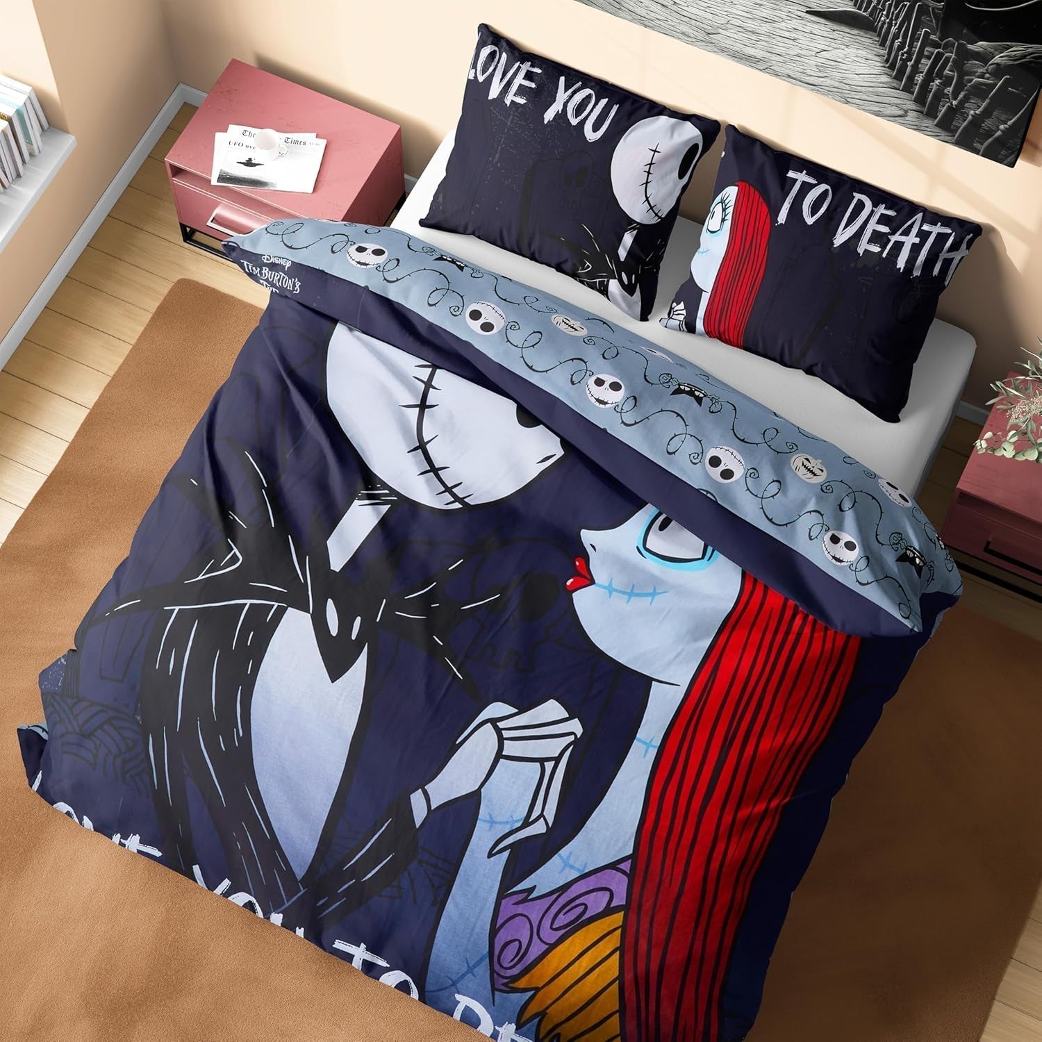 Biancheria da letto per bambini e ragazzi Biancheria da letto - bambini Naty Shop Black Jack Sally - Matrimoniale
