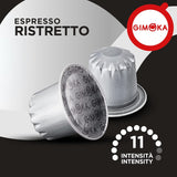 Gimoka Kaffeekapseln Espresso Ristretto, Intensität 11/13-100 Kapsel aus Aluminium - Compatibile con Nespresso* Haushalts-Espressomaschinen - 100 Stück (10 x 10 Getränke) - Hergestellt in Italien