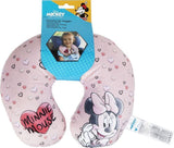 Tataway in Viaggio SI Grows - Cuscino da viaggio Disney Minnie Mouse | Materiale morbido e vellutato | Lavabile a mano 30° | Imbottitura con micro perle | Seggiolino per bambini adatto dai 3 anni, Rosa, taglia unica, velluto Cuscini da viaggio Naty Shop