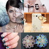 Strass per unghie con strumenti a punti, Decorazione unghie 3D, Set pietre glitter per unghie, Glitter per nail art, Accessori per unghie Design per unghie con pinzette