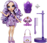Bambola Alta Moda Arcobaleno con Slime e Animale Domestico - Viola - 28 cm Bambola Glitter con Slime Glitter, Animale Domestico Magico e Accessori Moda - Giocattolo per Bambini - Ideale per 4-12 Anni
