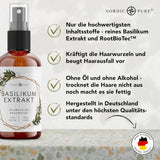 Trattamento per capelli con estratto di basilico di Nordic Pure | Per la cura dei capelli sottili, secchi e fragili | Può prevenire la caduta dei capelli 100ml Naty Shop cura dei capelli