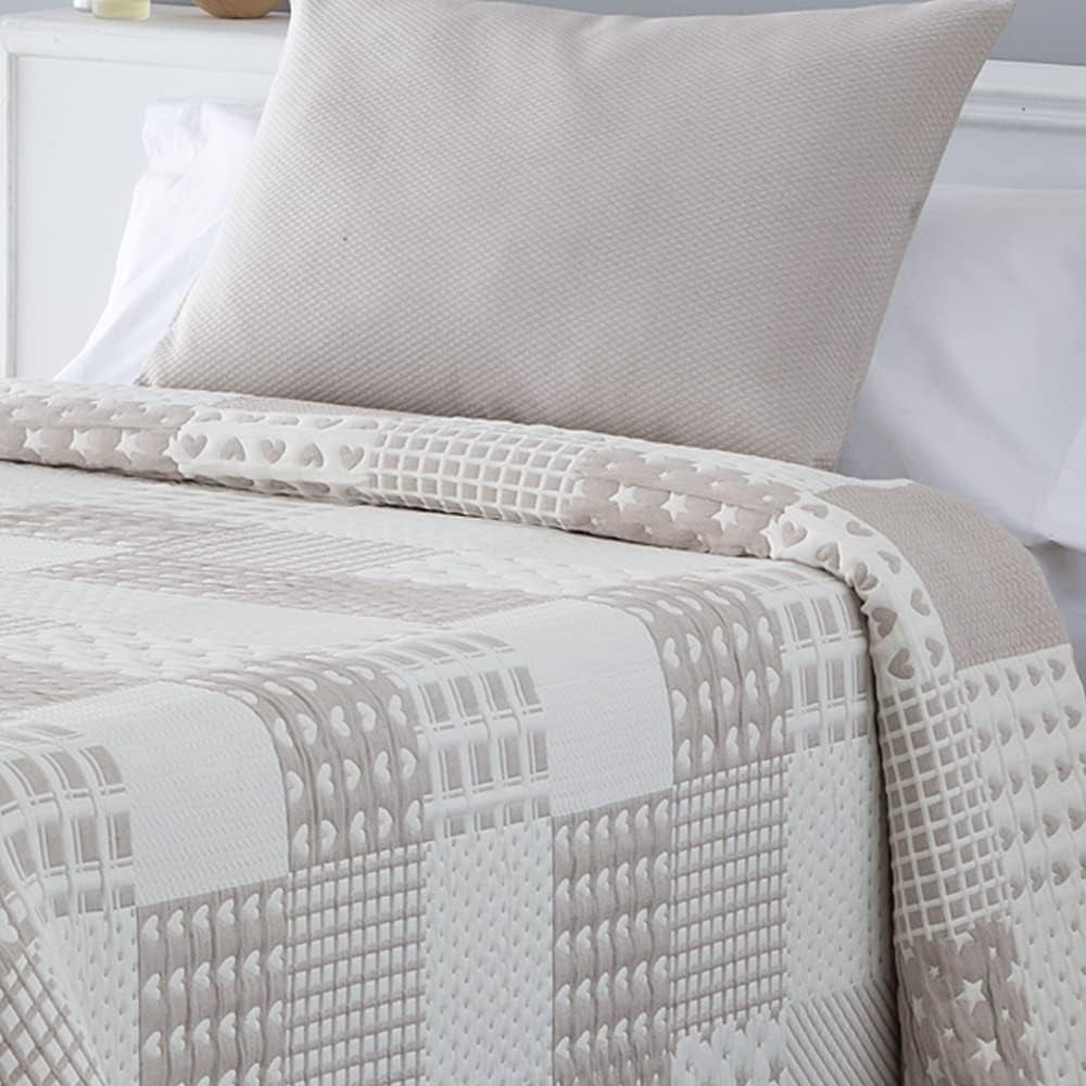 VIALMAN Colcha Bouti Ligera Copriletto Sofia 21, cotone poliestere, beige, Cama 150: 250 X 270 Cm Letti e coperte Besuche den VIALMAN-Store