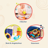 B. giocattoli 13 pezzi giocattolo da vasca da bagno per bambini con barca, tazza impilabile, pesce, gioco da pesca giocattolo per vasca da bagno per bambini da 1 anno Giocattoli Bebe Naty Shop