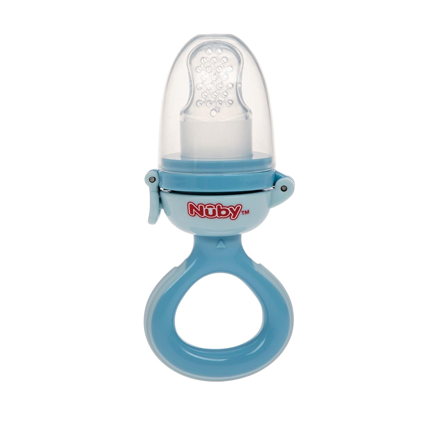 Nuby Mangiatoia per Frutta in Silicone Nibbler - Mangiatoia per Frutta per Neonati 6 Mesi e Bambini Piccoli - Anello da dentizione per Frutta, Verdura e Puree - Senza BPA - Rosa - 6+ Mesi