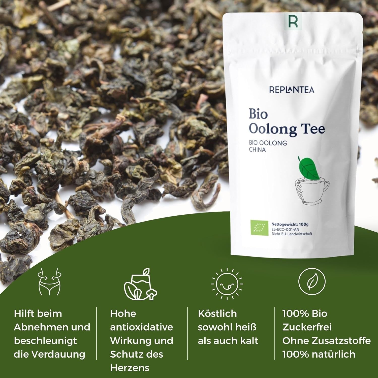 Tè Oolong Bio 100 G (50 tazze) | Tie Guan Yin Oolong Tè RIPIANTARE