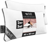 Cuscino 80X80 Cm - Design 2 in 1 - cuscino nel cuscino - grande cuscino per dormire traspirante e lavabile e 100% vegano - 2 cuscini 3 opzioni - cuscino con imbottitura 600G e 1200G Cuscini standard Naty Shop Cuscino per il collo Set di 2 - 40 X 80 Cm