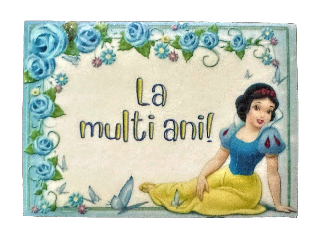 Decorazione in zucchero commestibile, Biancaneve - "Buon Compleanno!" Decorazioni in pasta di zucchero di Nati Shop