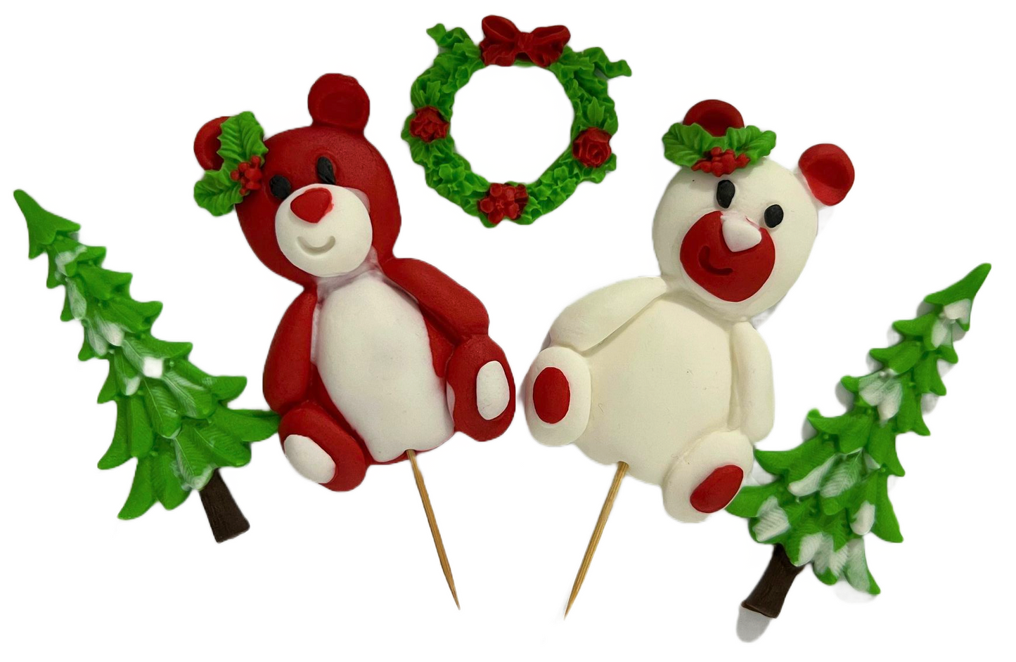 Set decorazioni in zucchero commestibile, Decorazioni Natalizie in Pasta di Zucchero Nati Shop