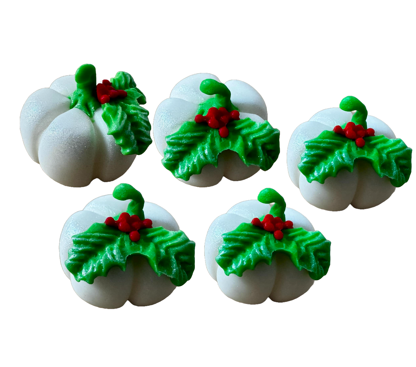 Set 5 decorazioni commestibili in pasta di zucchero, Decorazioni Alberi di Natale in Pasta di Zucchero Naty Shop