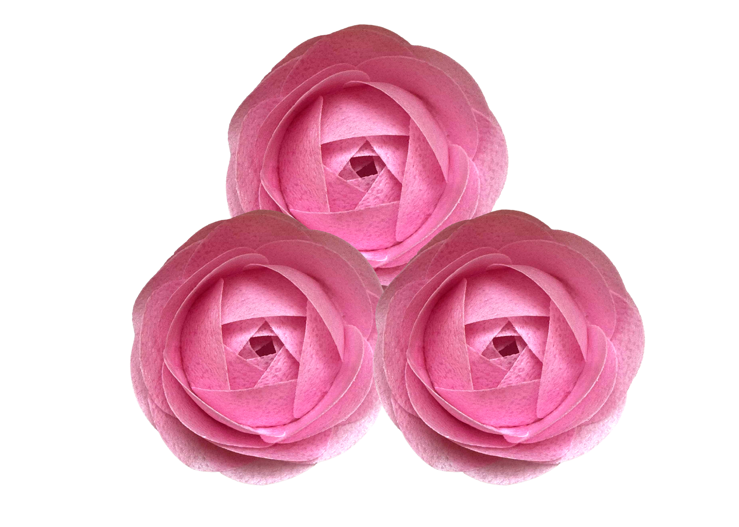 VafaCraft Set Decorazioni Wafa commestibili Rose rosa - Fatte a mano, 3 pz