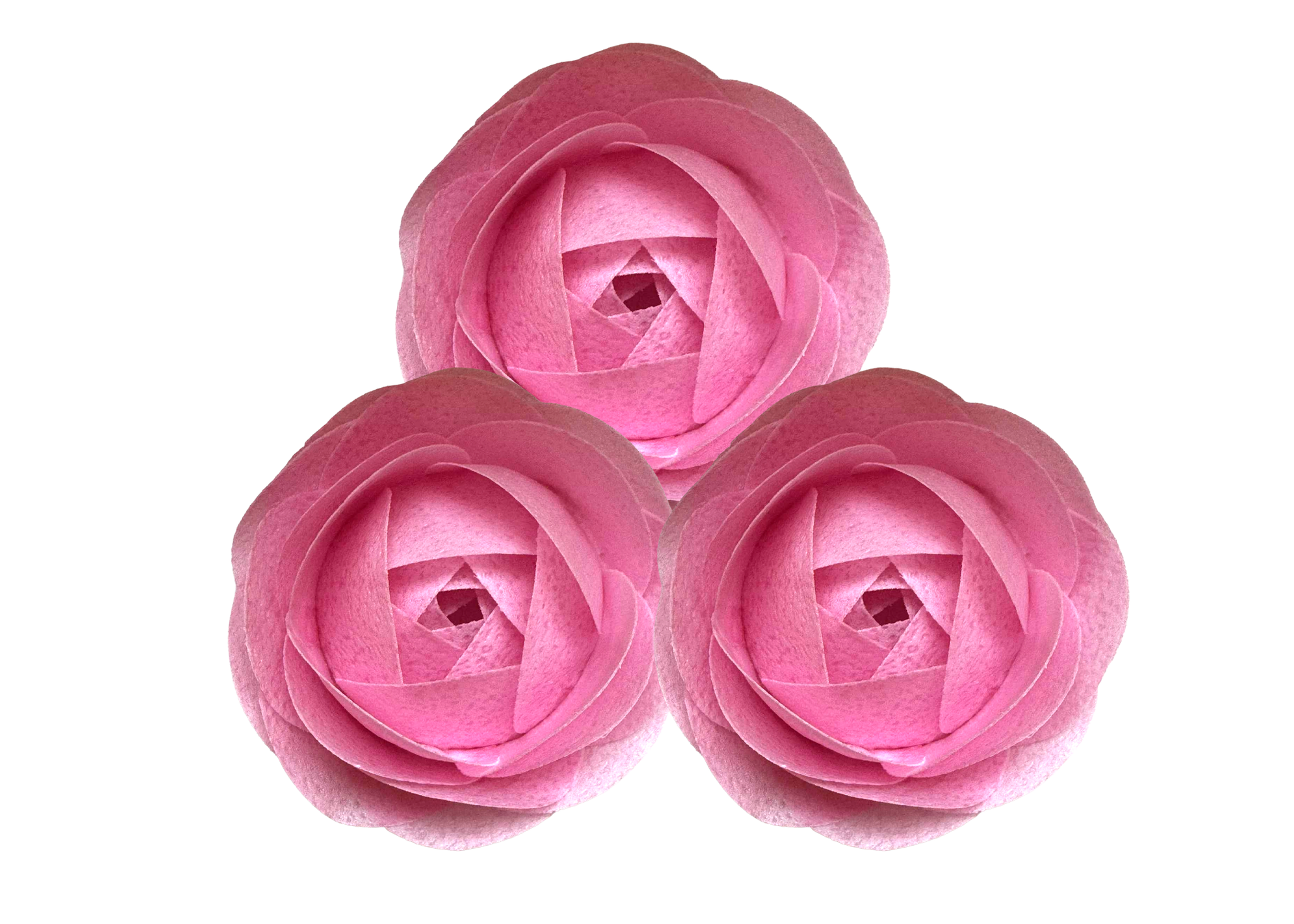 VafaCraft Set Decorazioni Wafa commestibili Rose rosa - Fatte a mano, 3 pz