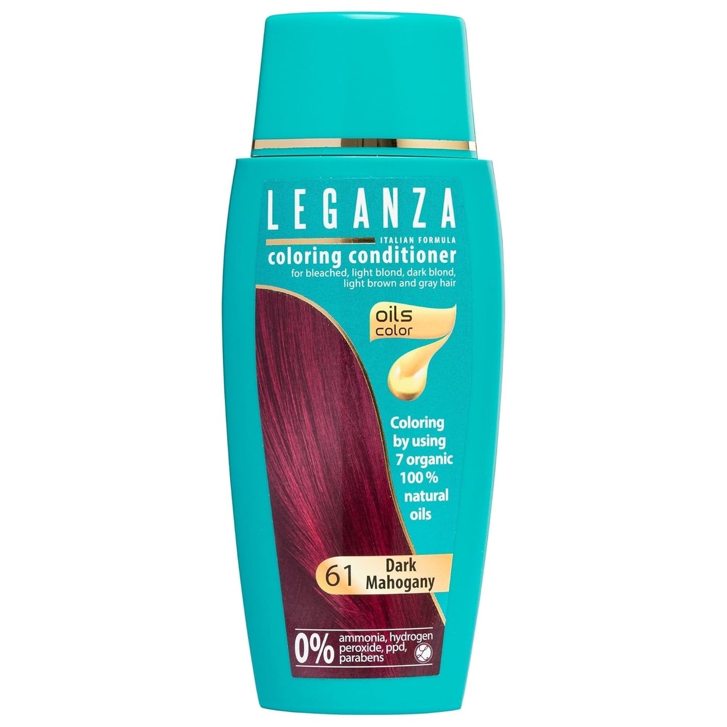 Leganza Balsamo Naturale Tintura Per Capelli Colore 71 Café Latte | Tintura per capelli senza ammoniaca | Arricchito con 7 oli naturali | Tintura per capelli Naty Shop 61 Mogano Scuro da 150 ml