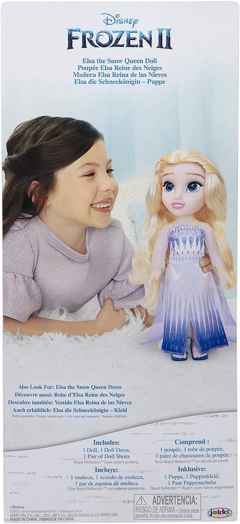 Disney Frozen 2 Elsa Doll - Bambola snodabile alta 35 cm con abito alla moda iconico e capelli lunghi e fluenti per un divertimento extra, per ragazze dai 3 anni in su, 214894