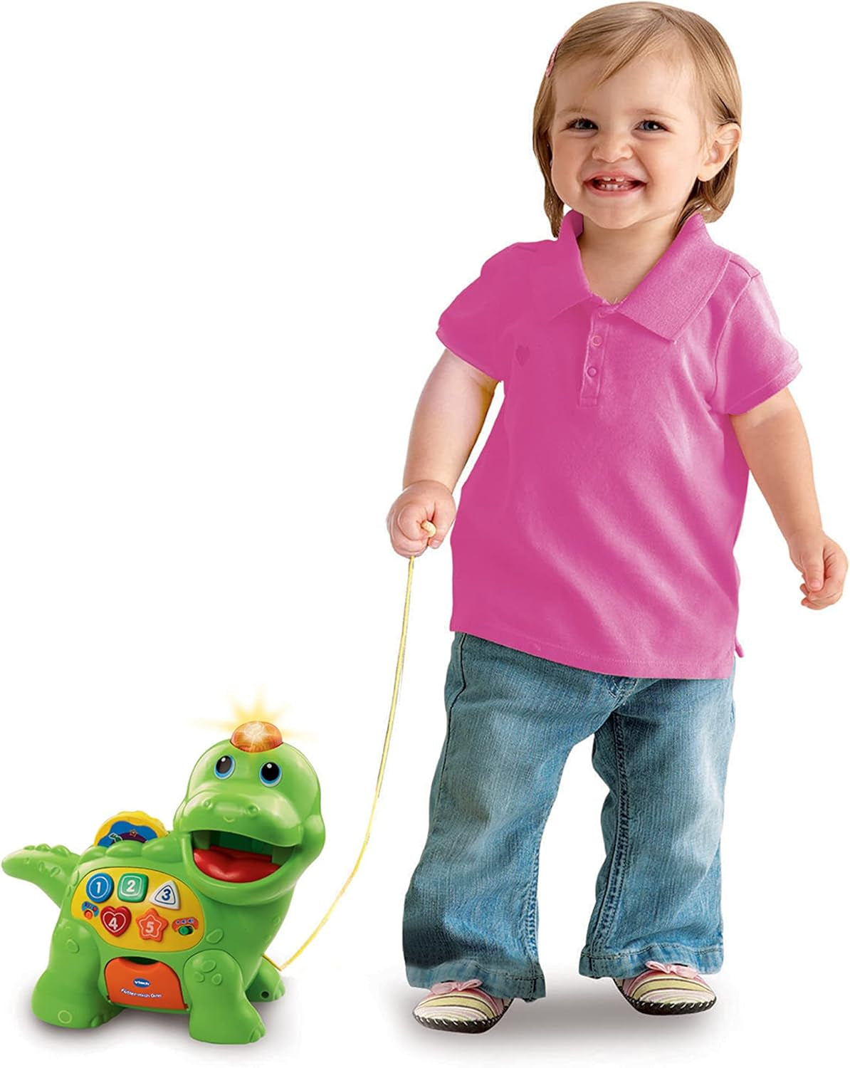 Vtech Baby Feed Me Dino - Dinosauro parlante che dà da mangiare e impara con canzoni, pulsanti e gioco di domande - Per bambini da 12 a 36 mesi Naty Shop