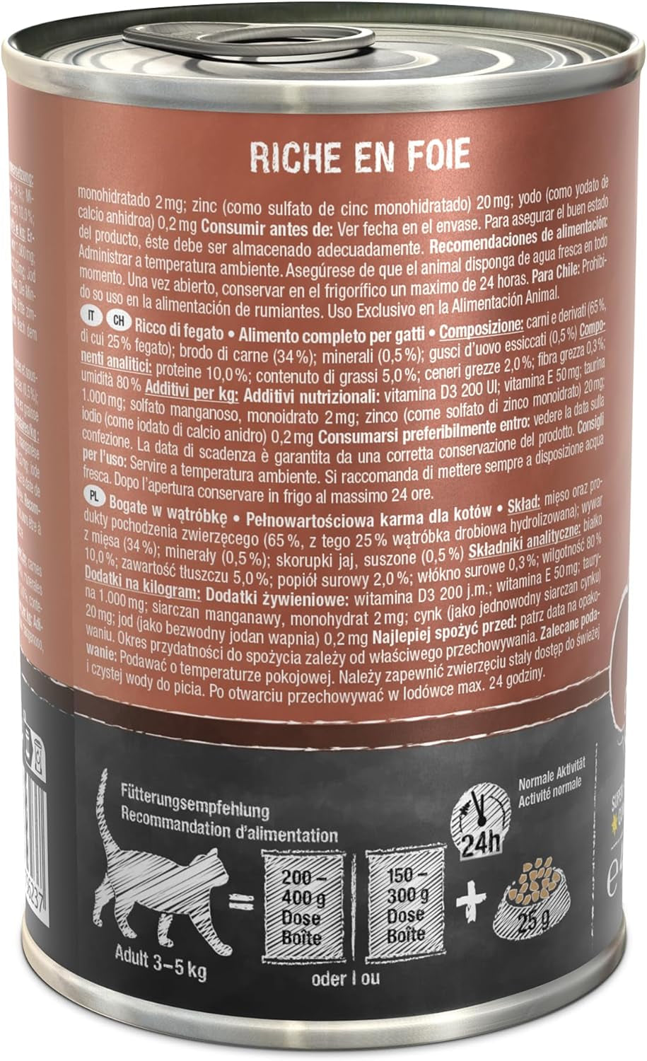 LEONARDO Cibo umido [6x400g fegato] | Cibo umido per gatti senza cereali | Alimento completo in scatola umido
