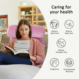 Cuscino da lettura XL per letto e divano con paranuca staccabile, cuscino per la schiena ideale per adulti con memory foam per leggere, lavorare, giocare, guardare la TV, rilassarsi (rosa) confortevole