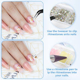 Harz Strasssteine ​​​​4200 pezzi strass Kristalle 1Mm-5Mm Gemischte Kinder Bastelsachen Kit con strass con picking Pinzette e Stift Für DIY Nägel Kleidung Kunsthandwerk Gemischt Becher Party (A)