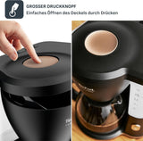 Macchina per caffè espresso con filtro Tefal Includeo, macchina per caffè espresso estremamente facile da usare, adatta per destrimani e mancini, apertura automatica del coperchio, 1,25 L, da 10 a 15 tazze, CM533811