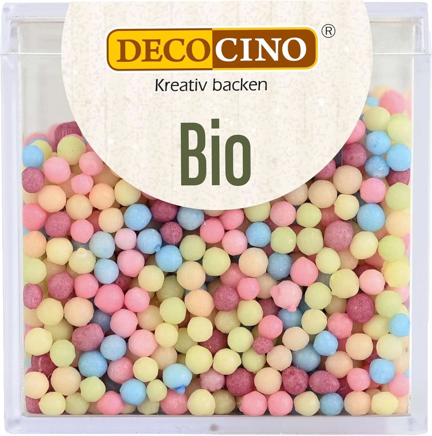 DECOCINO Perle di Sprinkles Bio - 60 grammi - Granelli di destrosio bio Sprinkles Naty Shop