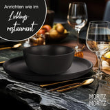 Moritz & Moritz NORDIC Servizio Piatti per 6 Persone - Servizio Piatti in Gres Nero da 18 Pezzi - Design Scandinavo - Robusto Servizio Piatti per 6 Persone per l'Uso Quotidiano e per gli Ospiti - Set Piatti Combinato