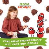 FRECHE FREUNDE Gelatine di frutta bio, lecca lecca di mela, lampone e riso, snack dolce alla frutta per bambini, senza glutine, vegano, confezione da 20 (20 x 30 g)