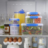 Barattolo per la conservazione degli alimenti KLIP IT System Barattolo per la conservazione degli alimenti impilabile da 5 litri con coperchio per frigorifero/congelatore Adatto per clip in plastica blu senza BPA 1 pezzo (confezione da 2) Scatole per la conservazione degli alimenti Naty Shop