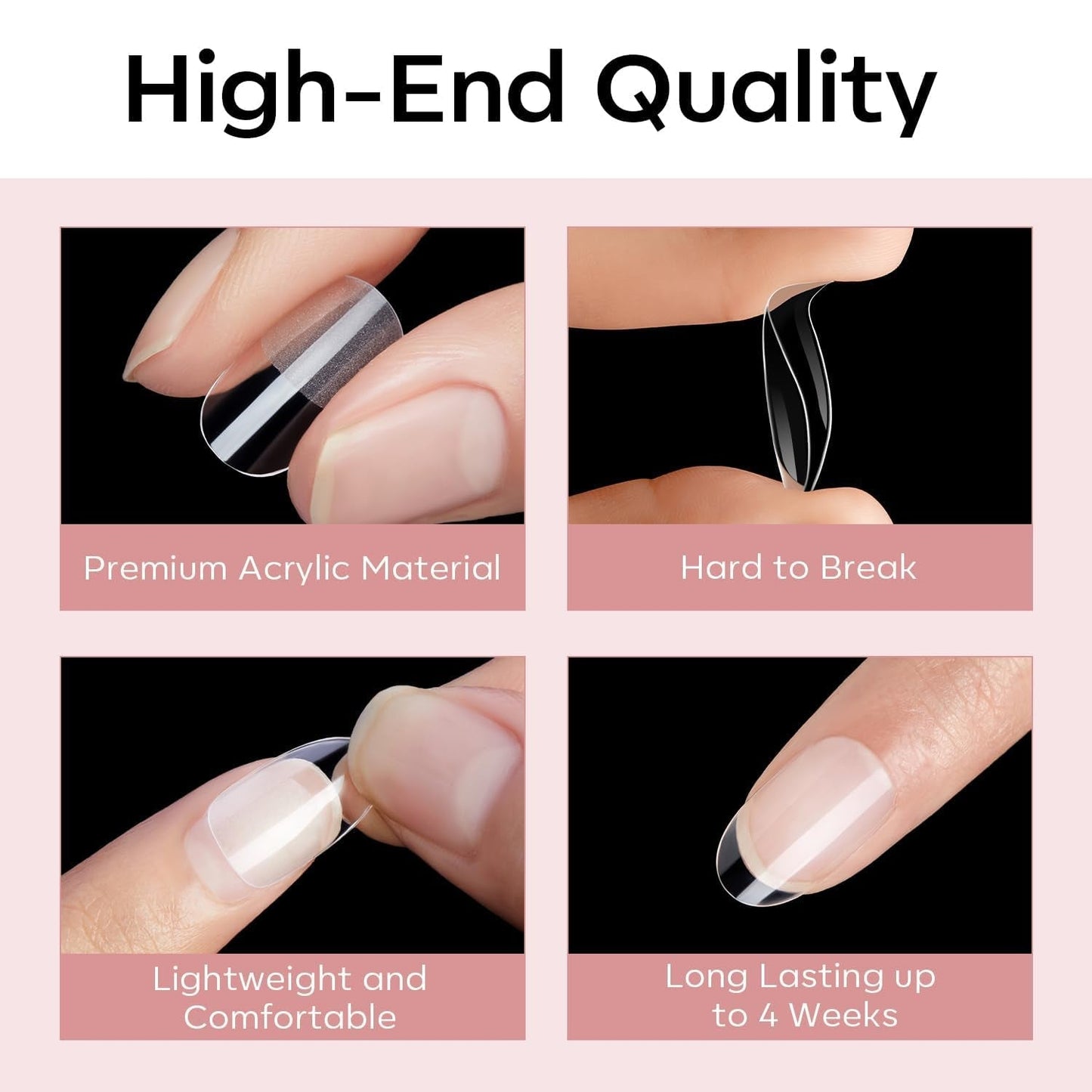Modelones Nail Tips 510 pezzi - Set di punte per unghie a copertura totale, Set di punte in gel, Punte per unghie in resina PMMA pre-lucidante, Unghie artificiali per colla su nail art fai da te, Squoval corto
