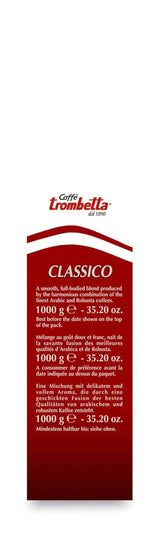 Caffè Trombetta Italien Kaffee Geröstete Kaffeebohnen, classico. Eine perfekte Harmonie zwischen Aroma und Körper - 1 kg