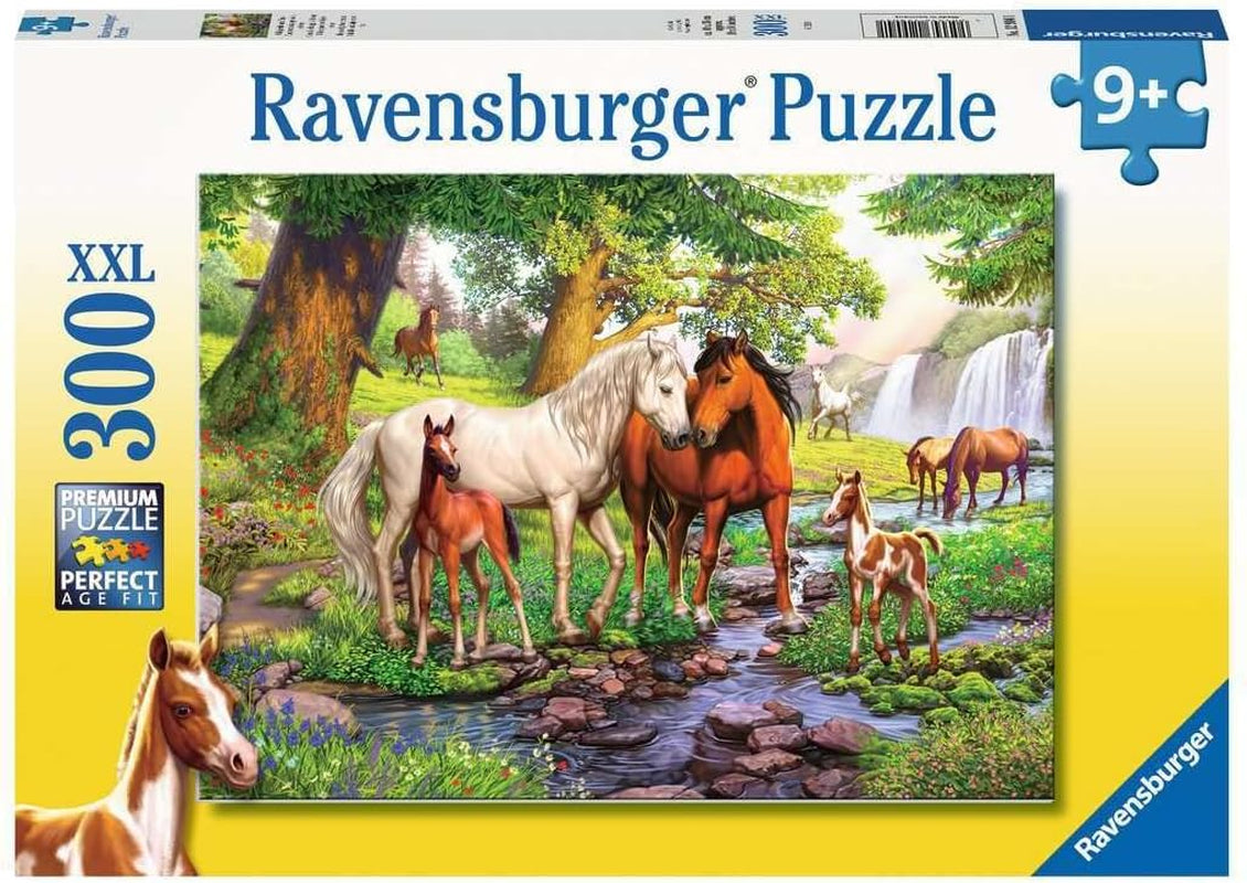 Ravensburger Puzzle per bambini - 12904 Cavalli selvaggi vicino al fiume - Puzzle con cavalli da 300 pezzi per bambini dai 9 anni in su in formato XXL Puzzle Naty Shop Titolo predefinito