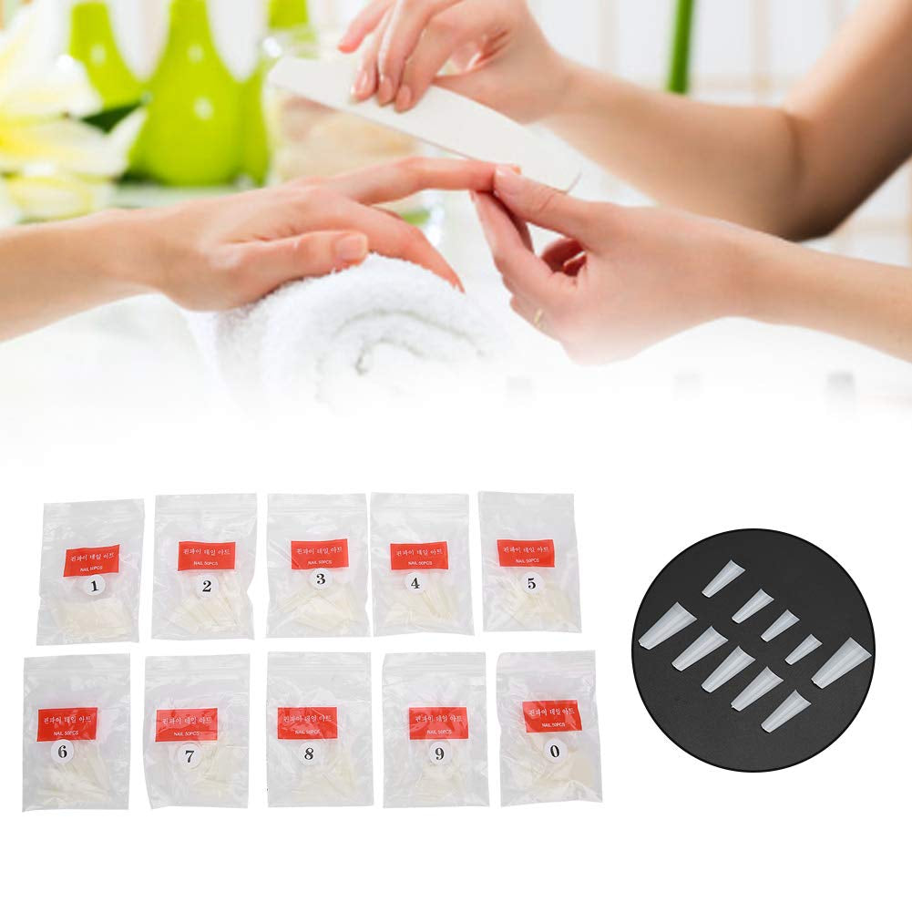 500 punte per unghie finte, punte naturali per unghie artificiali francesi per manicure, L, unghie finte fai da te, gel UV ovale, accessori per unghie per donne e ragazze (colore naturale)