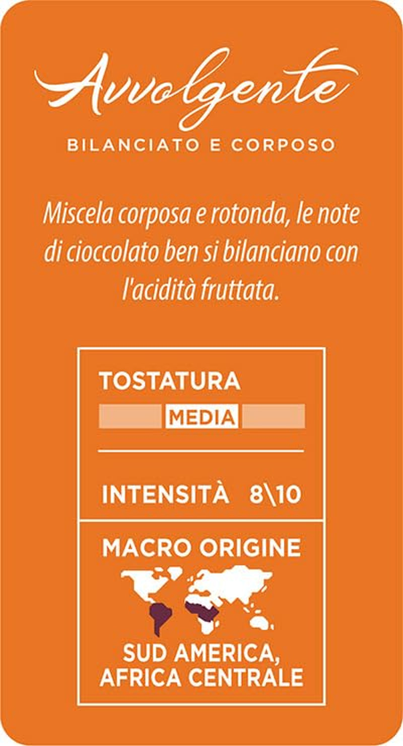Caffè Mauro Torrefazione Kaffeekapseln Espresso Avvolgente, Intensität 8/10-144 Kapseln compatibile con Kaffeemaschinen der Marke Lavazza* A Modo Mio*, 144 Stück, Hergestellt in Italien